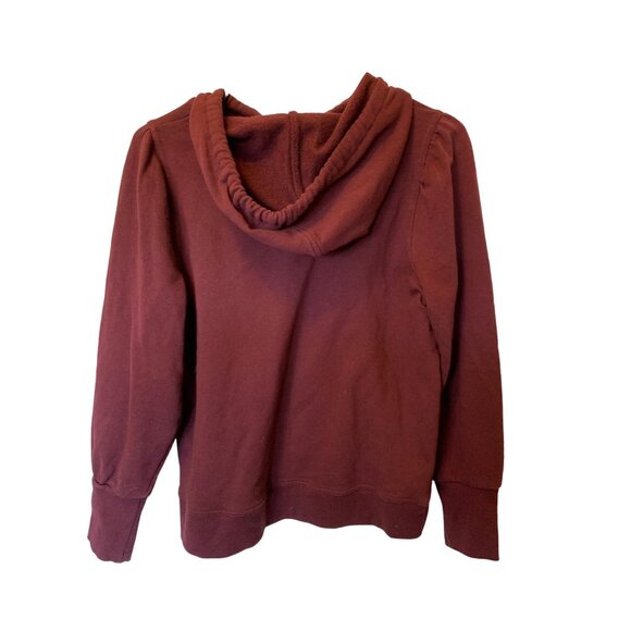 👗 2/$30 👗 Maroon Nine West Hoodie with Ballooned Shoulders Short sz Large - Picture 2 of 6